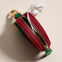 Apple Coin Purse with Keychain – Mini Zipper Pouch
