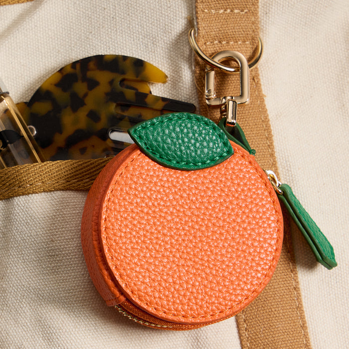 Citrus Orange Handbag Accent with Sleek Keychain Clasp