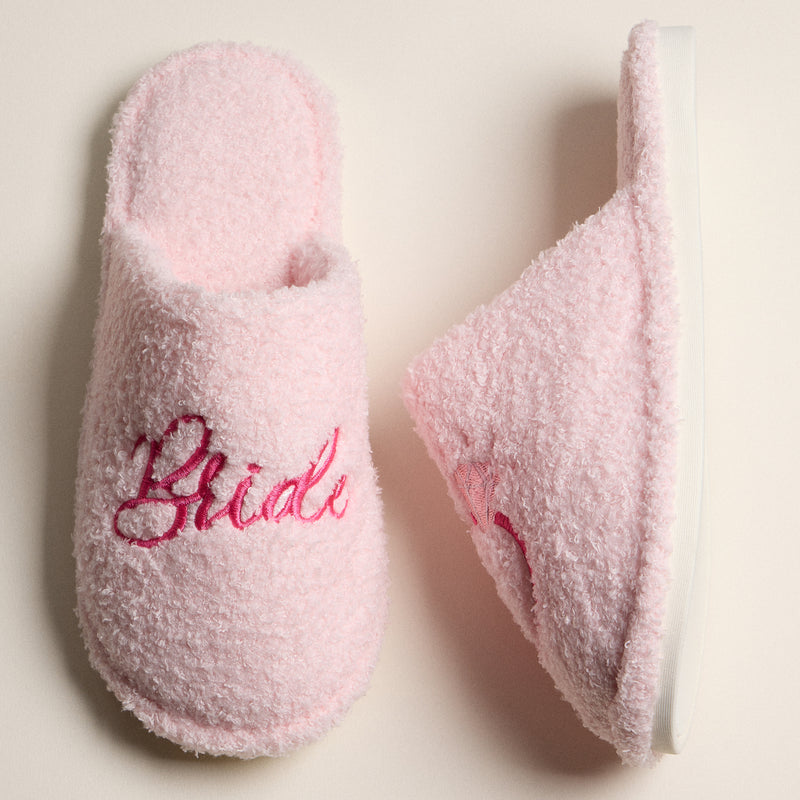 Fuzzy Bride Slippers with Diamond Ring Design for Christmas Gift