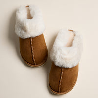 Faux Fur Lined Suede-Style Fuzzy Slippers