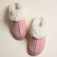 Faux Fur Lined Suede-Style Fuzzy Slippers
