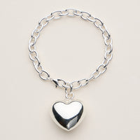 Chunky Heart Charm Chain Bracelet