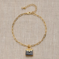 Adjustable Gold Chain Bracelet with Mini Purse Charm