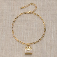 Adjustable Gold Chain Bracelet with Mini Purse Charm