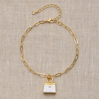 Adjustable Gold Chain Bracelet with Mini Purse Charm