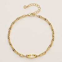 Sleek Chain Bracelet with Oval Link Accent