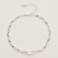 Sleek Chain Bracelet with Oval Link Accent