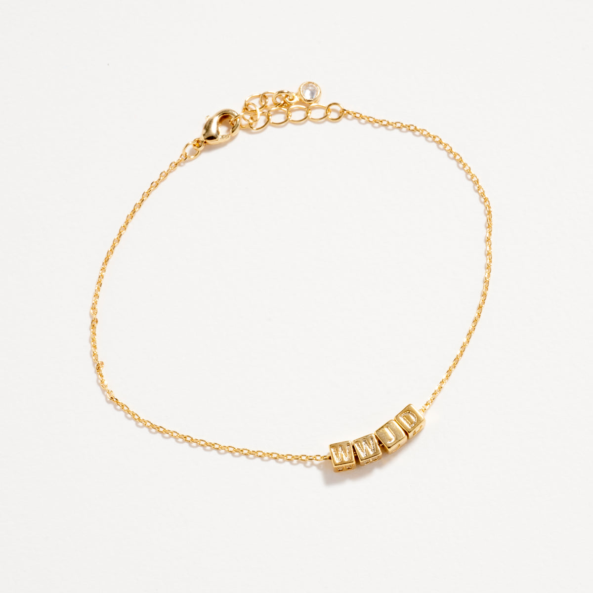 Gold WWJD Bracelet – Inspirational Letter Chain
