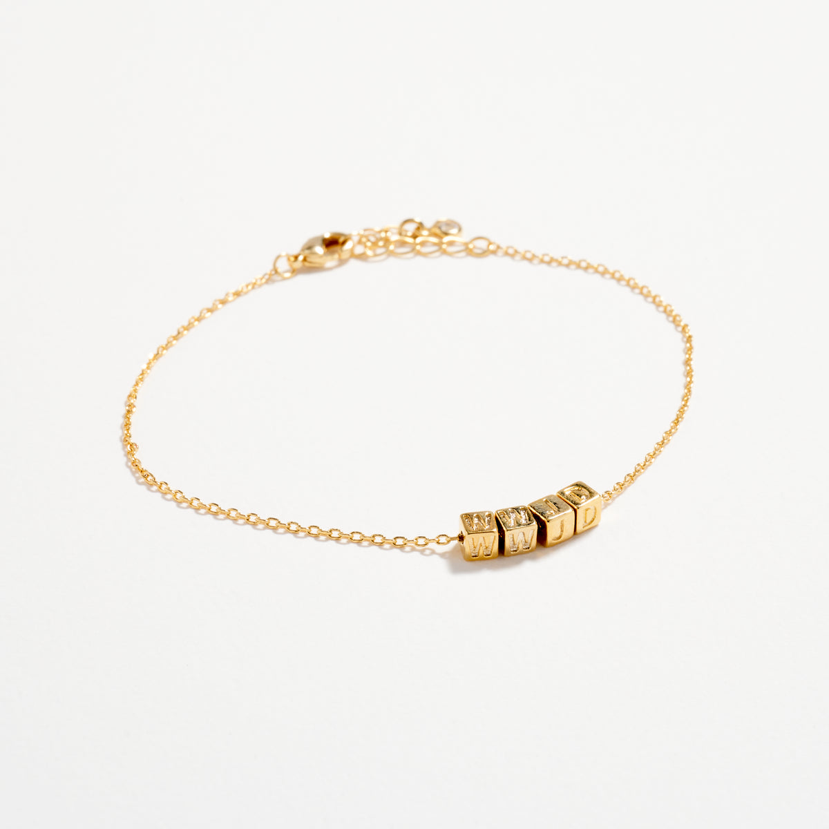 Gold WWJD Bracelet – Inspirational Letter Chain