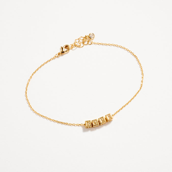 Gold Dipped HOPE Bracelet – Inspirational Letter Chain