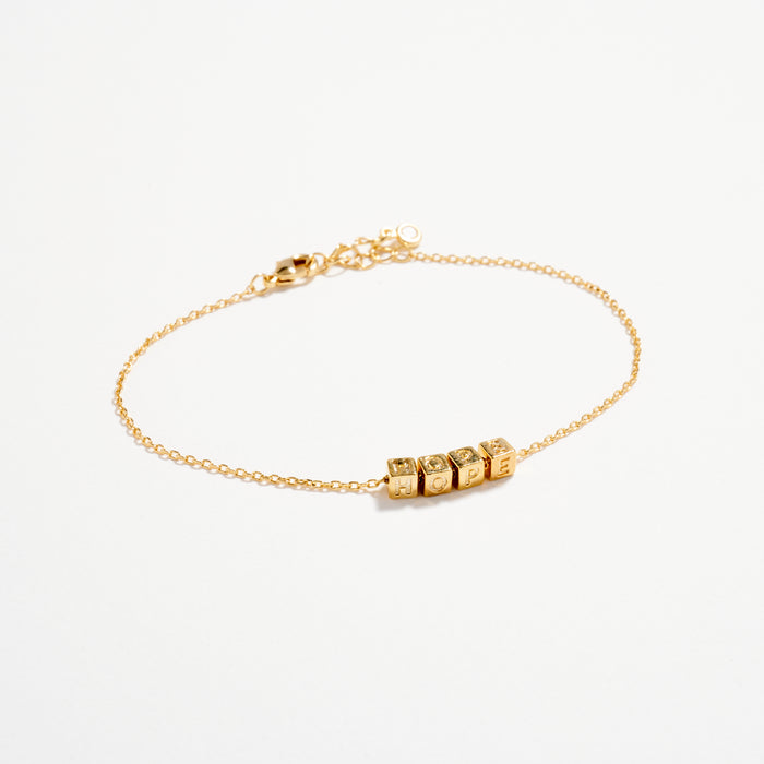 Gold Dipped HOPE Bracelet – Inspirational Letter Chain