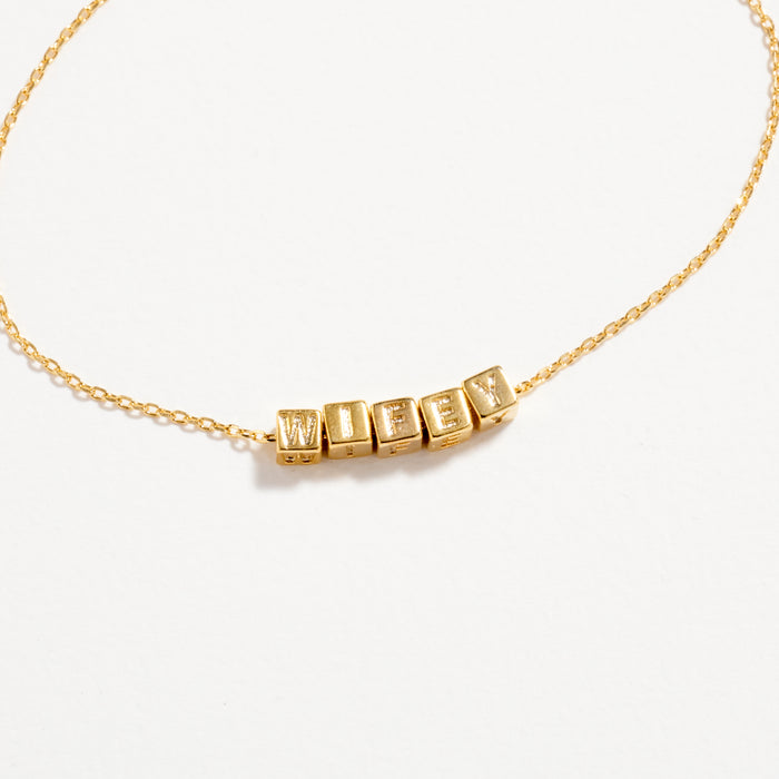 Gold WIFEY Bracelet – Cute Letter Chain for Her