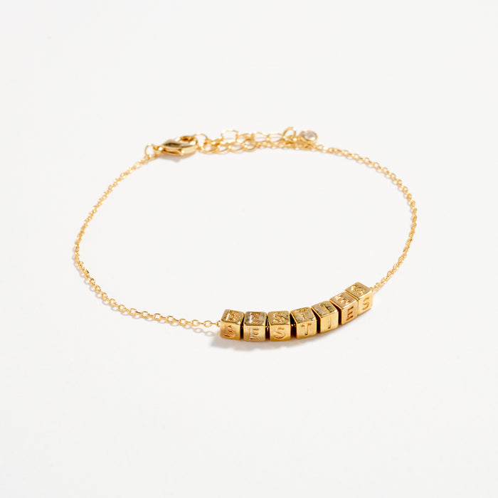 Gold Dipped BESTIES Bracelet – Friendship Letter Chain