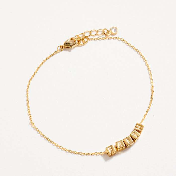 Gold Dipped FAITH Bracelet – Inspirational Letter Chain