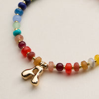 Assorted Colorful Beaded Initial Bracelet – Set of 16 Letters