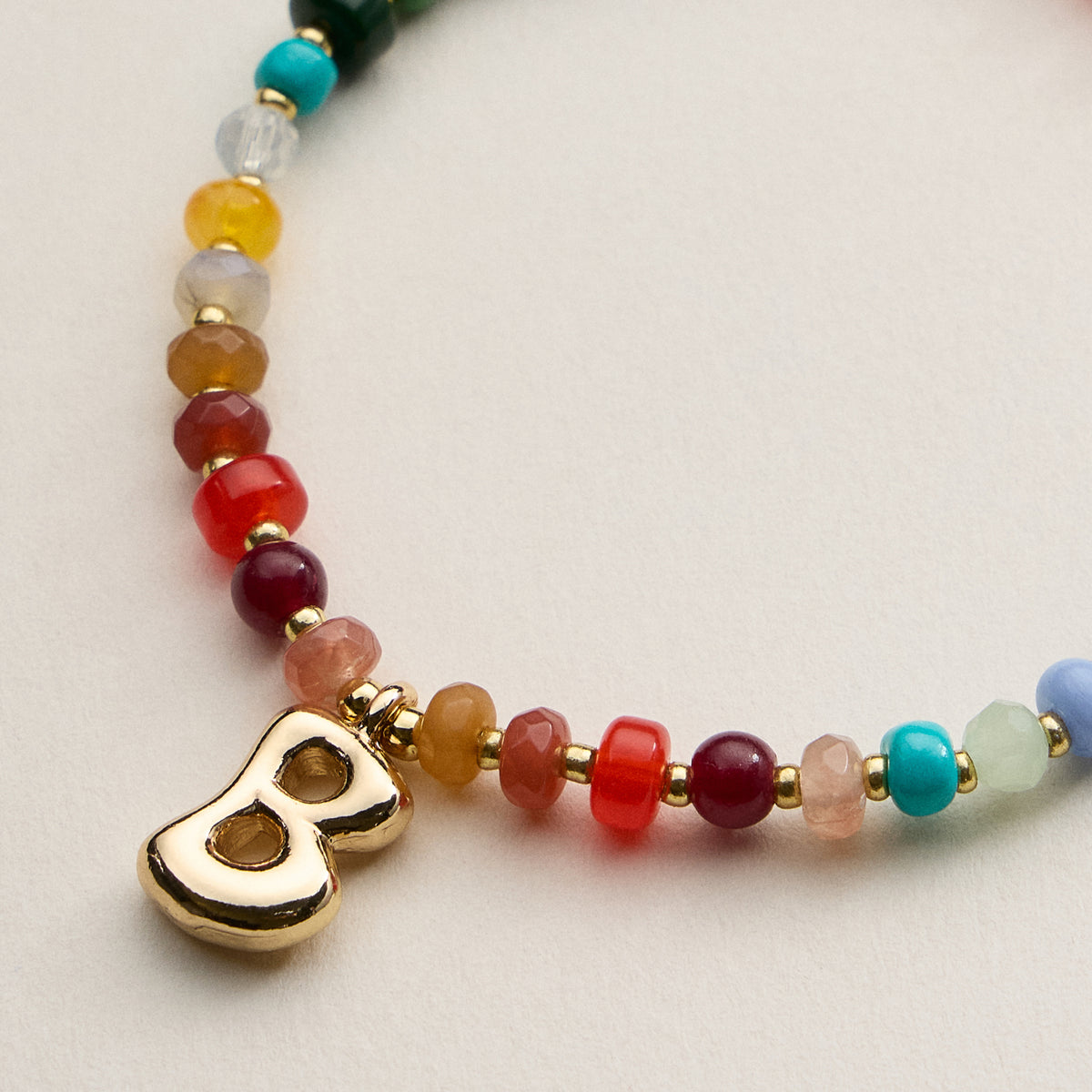 Assorted Colorful Beaded Initial Bracelet – Set of 16 Letters