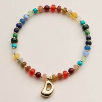 Assorted Colorful Beaded Initial Bracelet – Set of 16 Letters