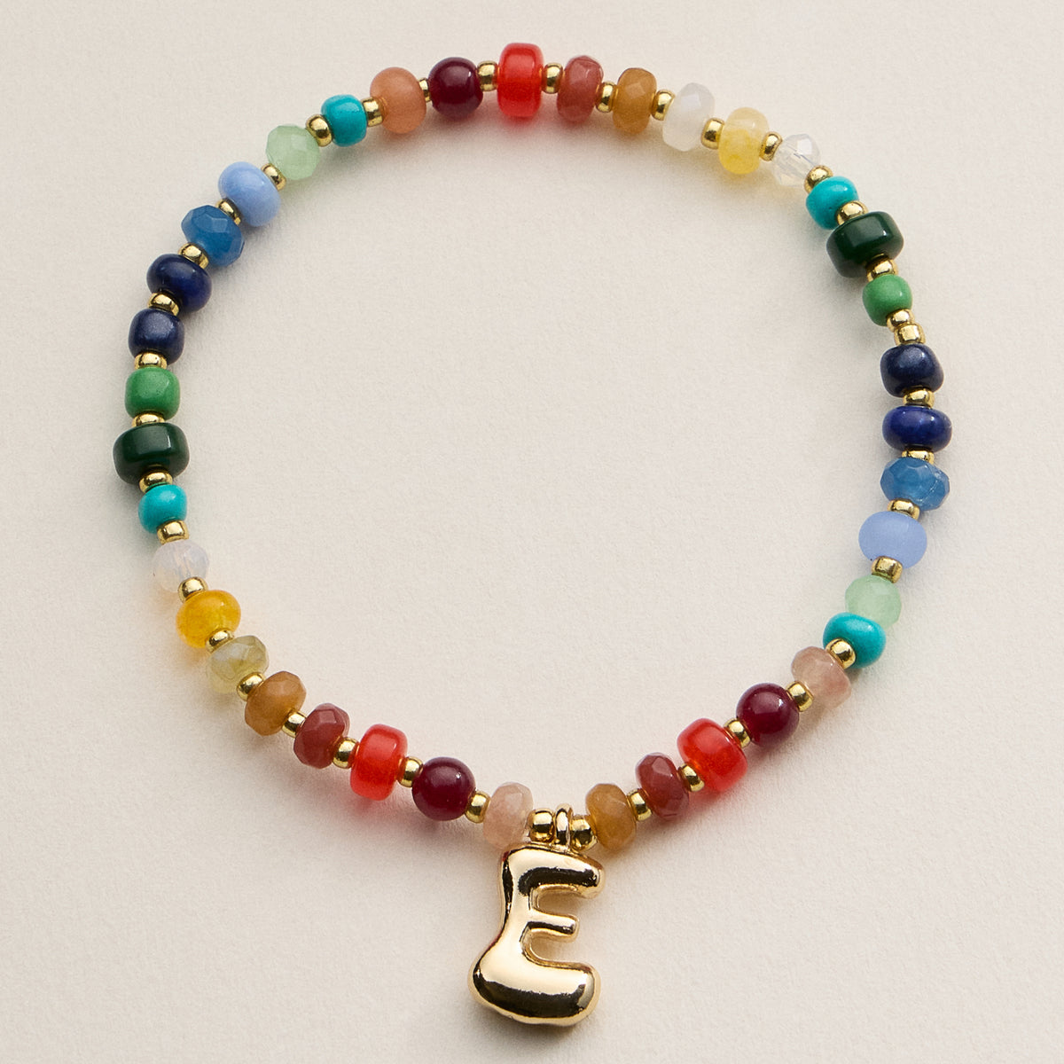 Assorted Colorful Beaded Initial Bracelet – Set of 16 Letters