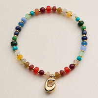 Assorted Colorful Beaded Initial Bracelet – Set of 16 Letters