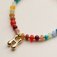 Assorted Colorful Beaded Initial Bracelet – Set of 16 Letters
