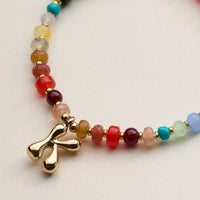 Assorted Colorful Beaded Initial Bracelet – Set of 16 Letters