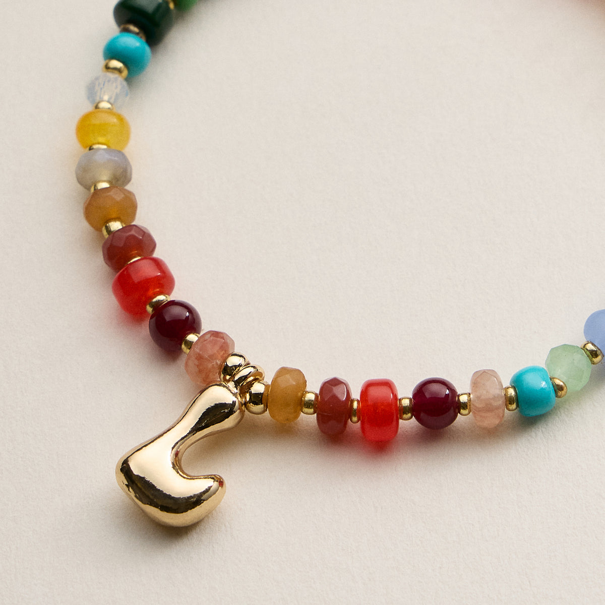 Assorted Colorful Beaded Initial Bracelet – Set of 16 Letters