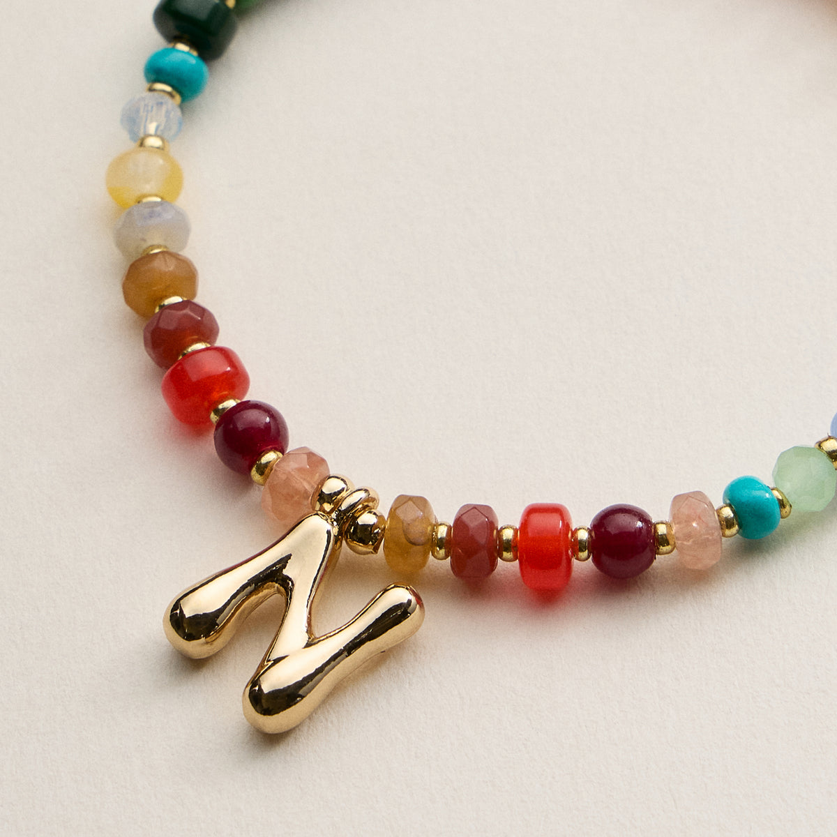 Assorted Colorful Beaded Initial Bracelet – Set of 16 Letters