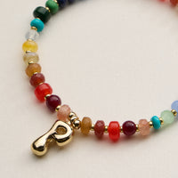 Assorted Colorful Beaded Initial Bracelet – Set of 16 Letters