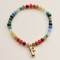 Assorted Colorful Beaded Initial Bracelet – Set of 16 Letters