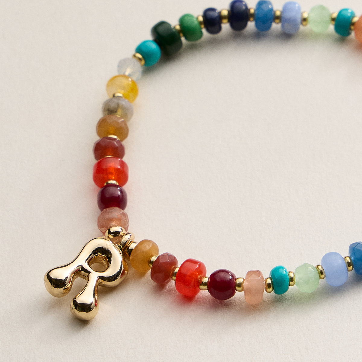 Assorted Colorful Beaded Initial Bracelet – Set of 16 Letters