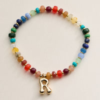 Assorted Colorful Beaded Initial Bracelet – Set of 16 Letters