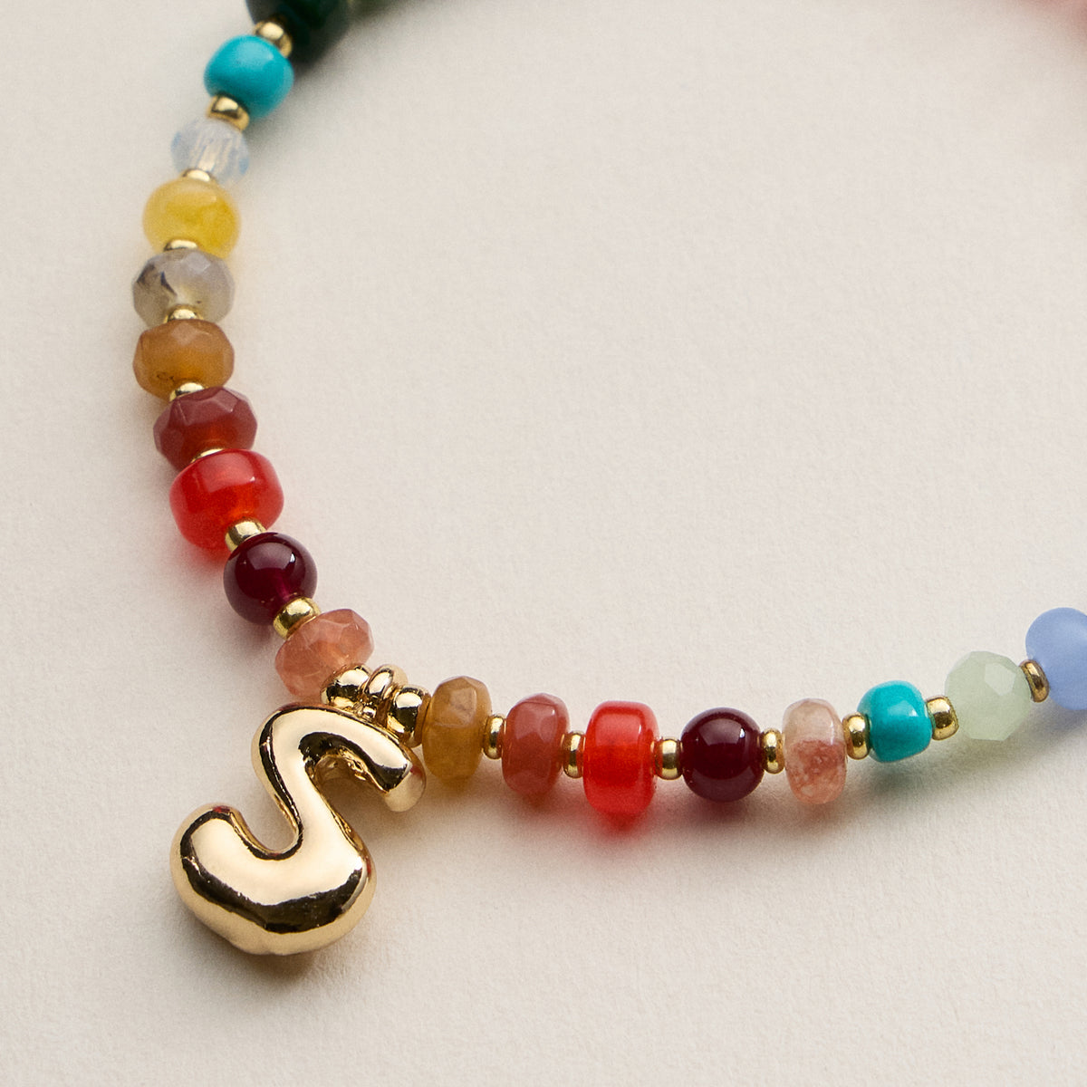 Assorted Colorful Beaded Initial Bracelet – Set of 16 Letters