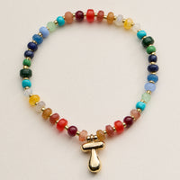 Assorted Colorful Beaded Initial Bracelet – Set of 16 Letters