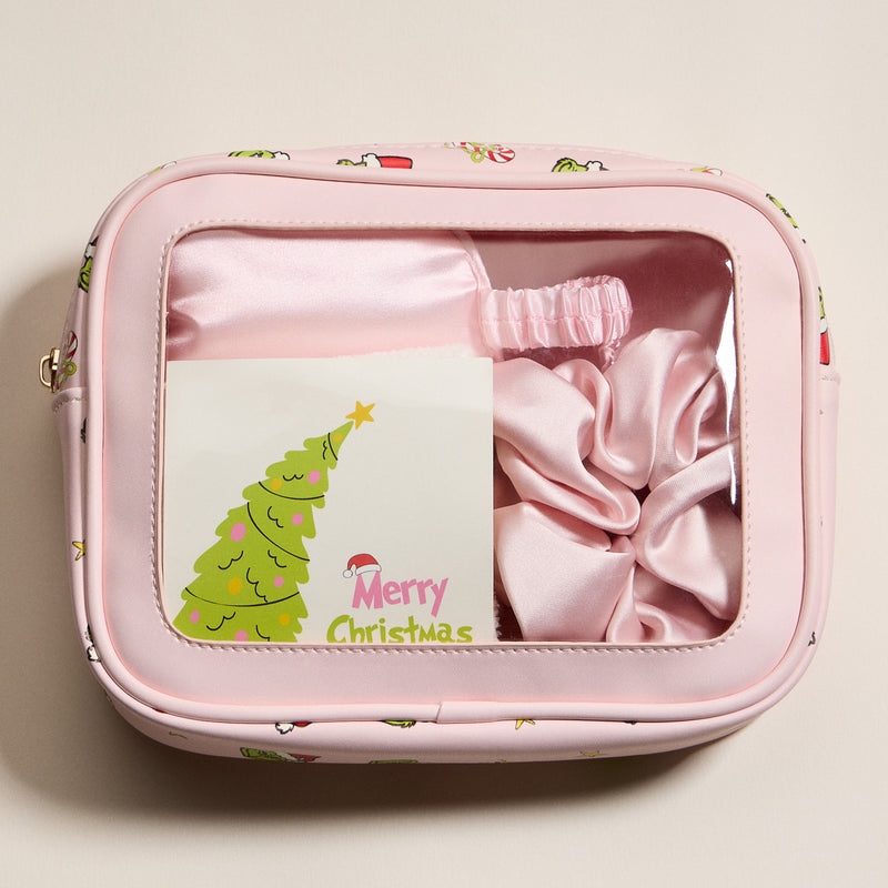 Christmas Green Monster Beauty Gift Set – Socks, Eye Mask, Scrunchie & Christmas card