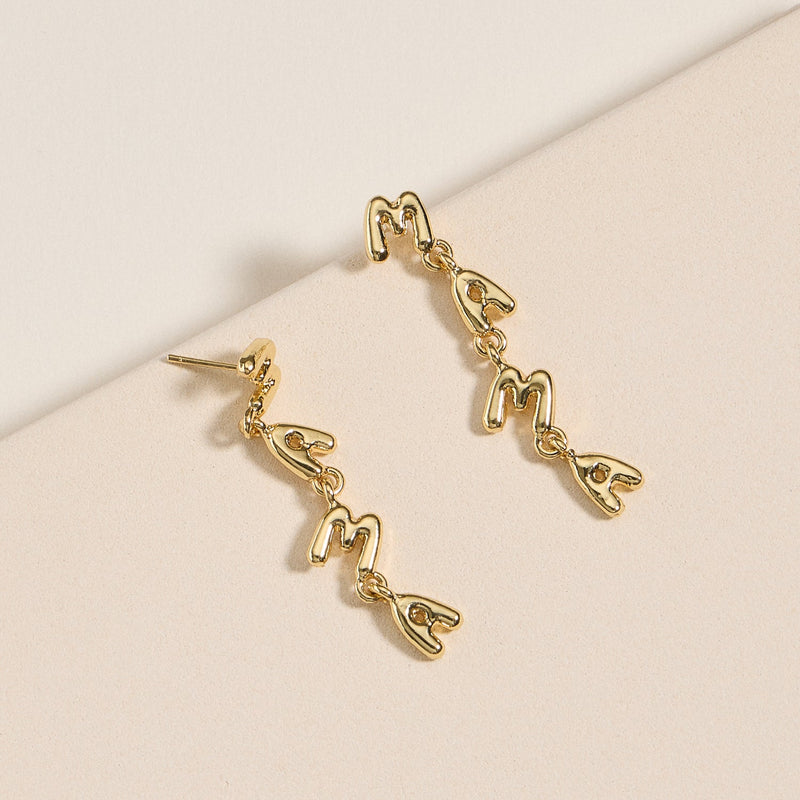 Mama Letter Drop Earrings
