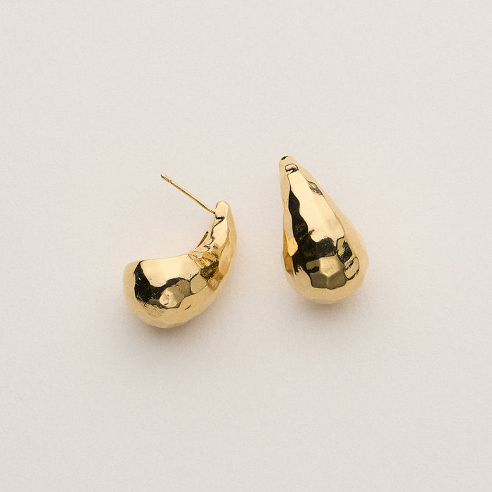 18K Gold Dipped Sculpted Drop Earrings