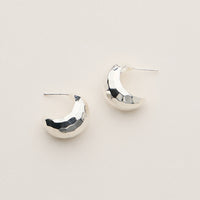 18K Gold Dipped Chunky Hammered Hoops