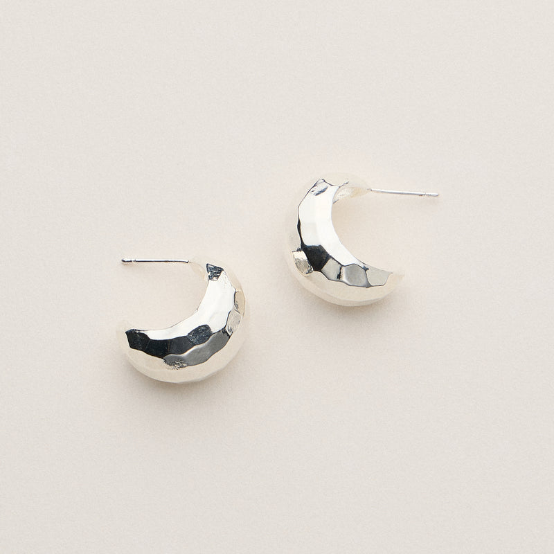18K Gold Dipped Chunky Hammered Hoops
