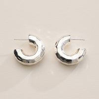 18K Gold Dipped Faceted Chunky Hoop Earrings