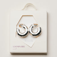 18K Gold Dipped Faceted Chunky Hoop Earrings