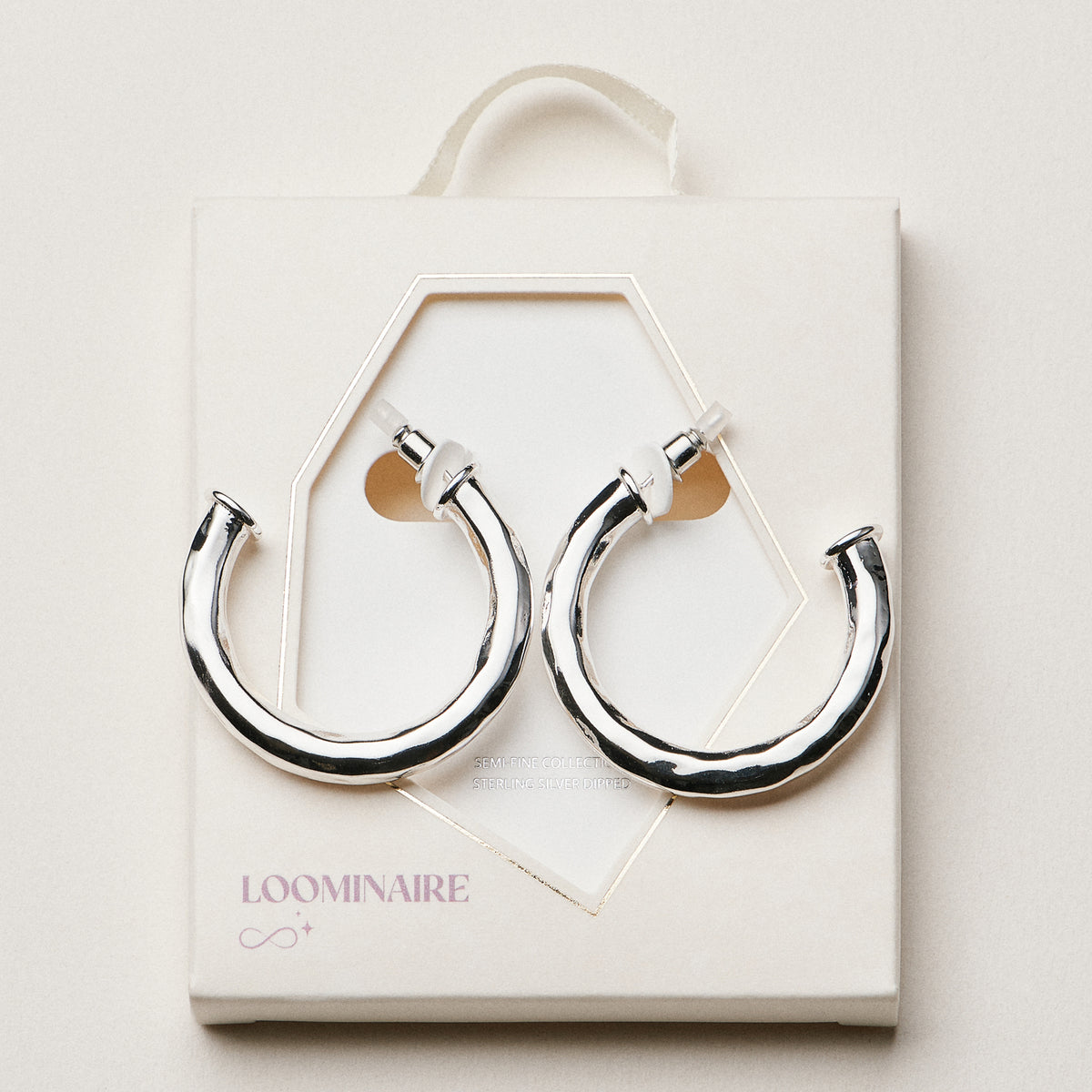 18K Gold Dipped Hammered Metal Hoop Earrings