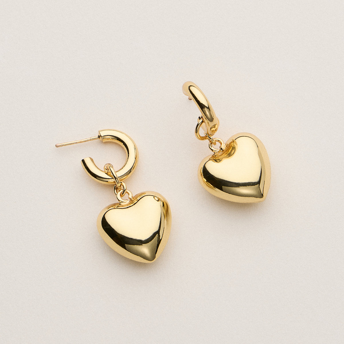 Gold Dipped Heart Hoop Earrings - 18K Gold Plated