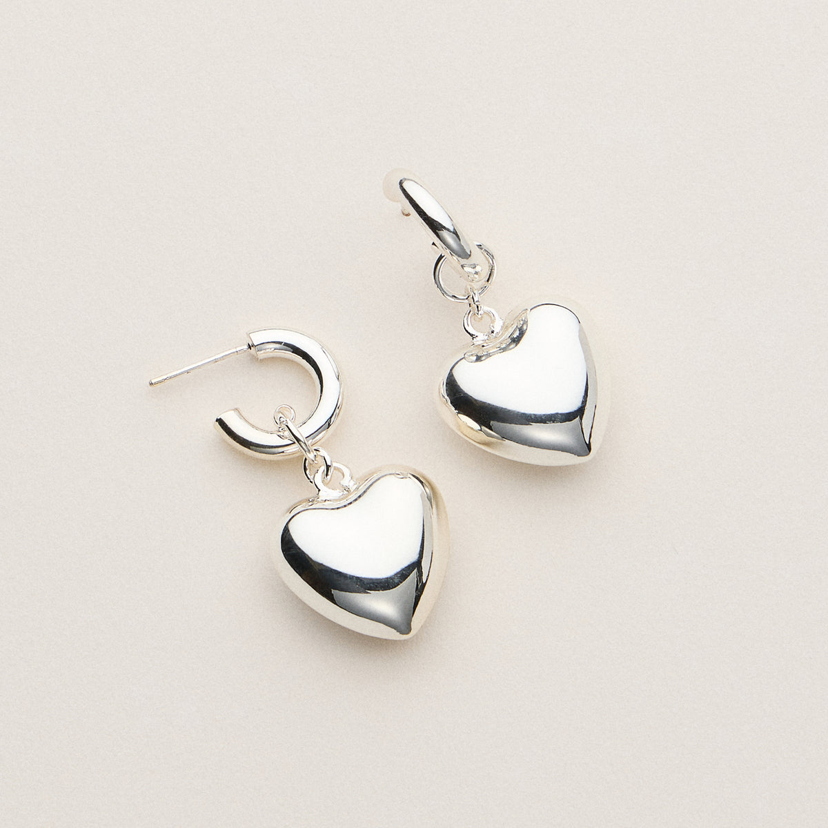 Gold Dipped Heart Hoop Earrings - 18K Gold Plated