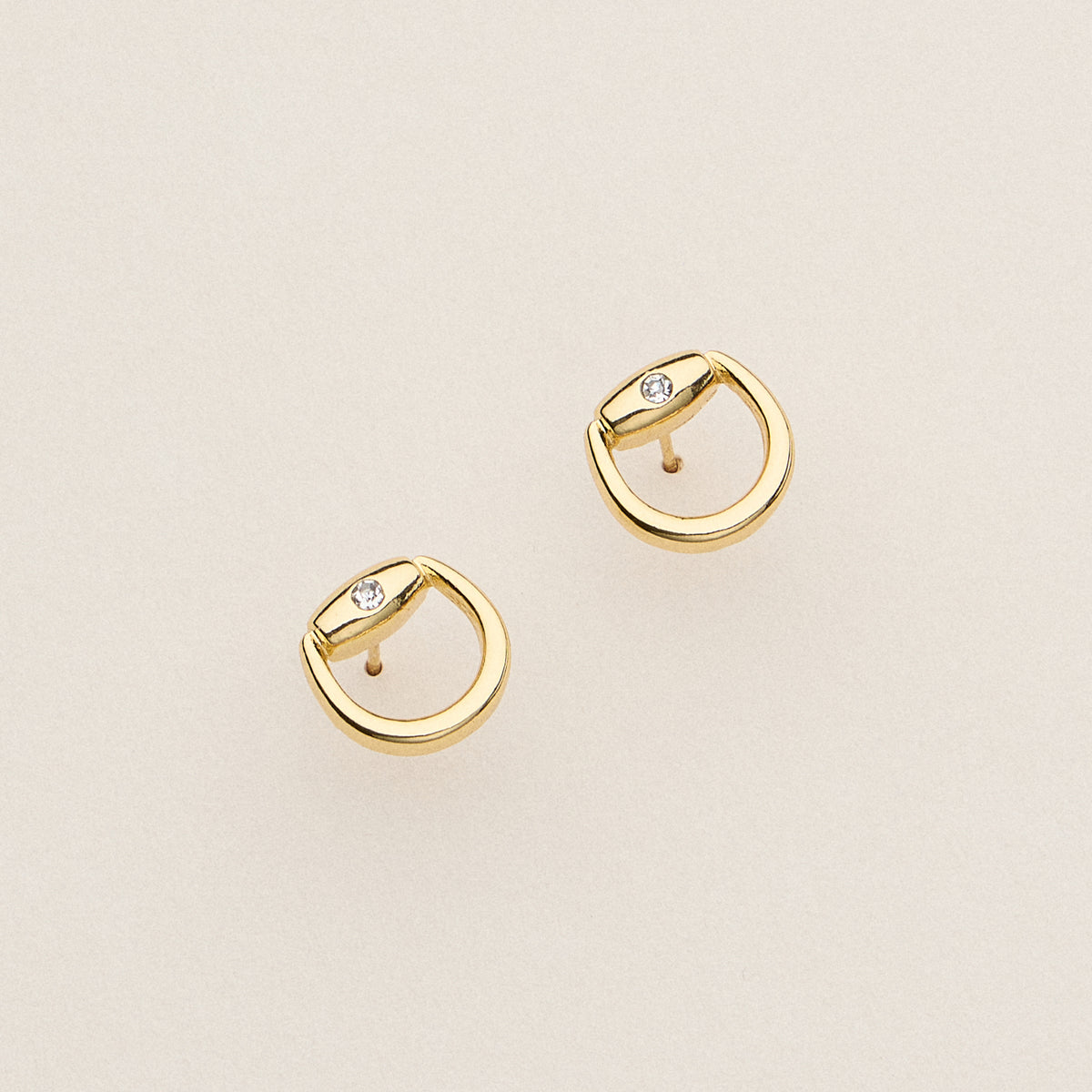 Gold Dipped Mini Buckle Studs - 18K Gold Dipped