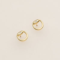 Gold Dipped Mini Buckle Studs - 18K Gold Dipped