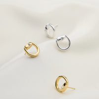 Gold Dipped Mini Buckle Studs - 18K Gold Dipped