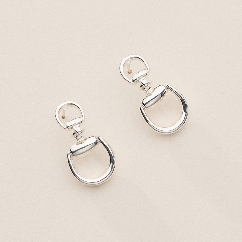 Gold Dipped Buckle Drop Earrings - 18K Gold Dipped