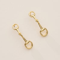 Gold Dipped Bit Link Drop Earrings - 18K Gold Plated