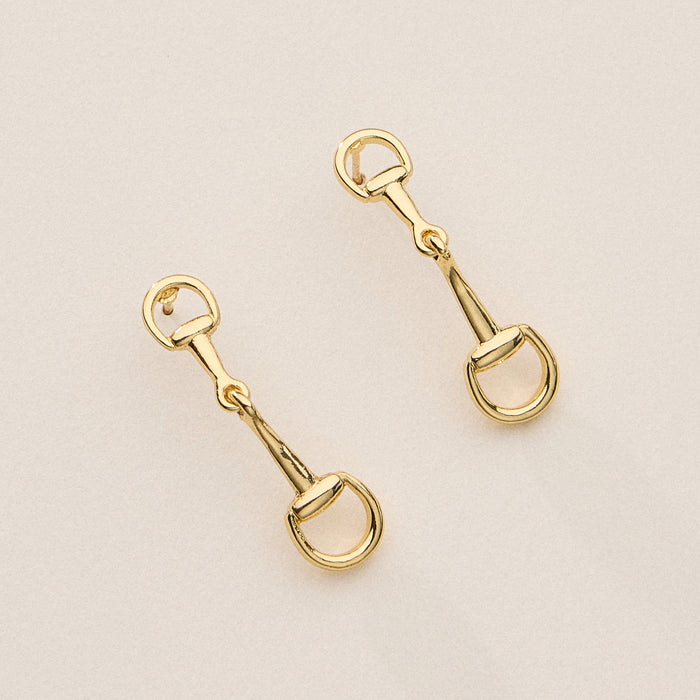 Gold Dipped Bit Link Drop Earrings - 18K Gold Plated