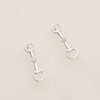 Gold Dipped Bit Studs with Crystal - 18K Gold Dipped